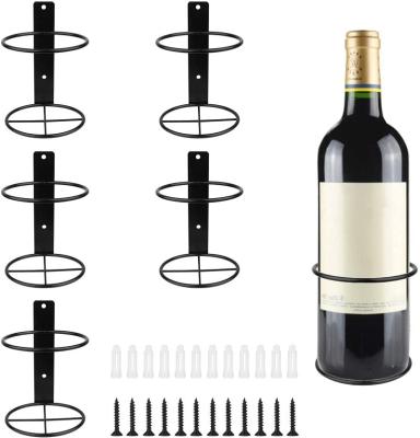 China Metal 6 Pack Metal Wine Bottle Display Rack For Wine Storage Wall Wine Theme Decor for sale