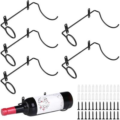 China Metal 6 Pack Metal Wine Bottle Display Rack For Wine Storage Wall Wine Theme Decor for sale