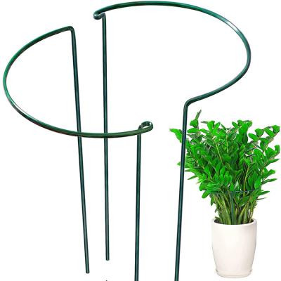 China Easily Assembled 15.6in Garden Support Stake 2 Pack Half Round Metal Garden Plant Supports Border Support Plant Sip for sale