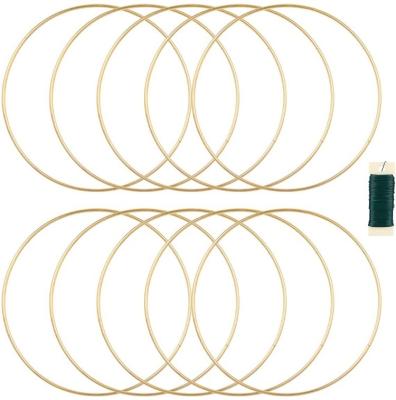 China Widely Used 8 Pack 10 Inch Floral Circle Metal Rings For Crafts Macrame Rings Circle Wreath Dream Catcher Rings DIY Wreath Candle Rings Braid for sale