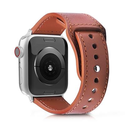 China Metal Luxury Apple Watch Stable Hot Selling Genuine Leather Smart Watch Band for sale