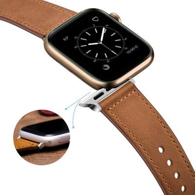 China Stable Available in Multiple Colors and Sizes Luxury Leather Watch Band for Apple Smart Watch for sale