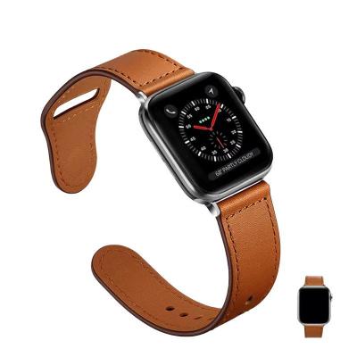 China Men Women Solid Color Stable Soft Genuine Leather Watchbands For Apple Watch Watch Bands For iwatch for sale