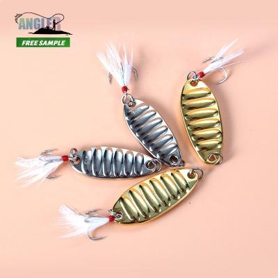 China Universal In All Waters Angler Lure 1/2 Ounce Gold Flat Vibrating Metal Plate Fishing Spoons Metal Lures for sale