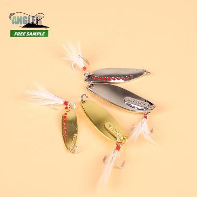 China Outdoor Activities Fishing Unpainted Angler Lure Metal Spinner Leech Empty Fishing Spoon For Sale With Super Sharp Anti-Corrosion Treble Hook for sale