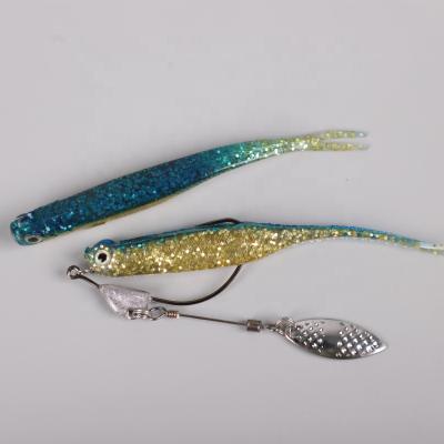 China Free Sample OEM Free Sample Vivid Plastic Group Fish Action Angler Soft Tail Swimming Lure 10cm Fork Lure for sale