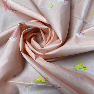 China Waterproof Customized Taffeta Paper Printing 300T 50D*50D Fabric Gradient Printing Shade Dot Unicorn Floral for sale