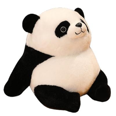 China Animal Fat Toy Cute Brown Eco-friendly Dimple Material Black And White Panda Plush Bear Panda Doll for sale