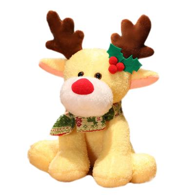 China Eco - Friendly Wholesale Soft Stuffed Animals Christmas Reindeer Plush Toy With Scarf for sale