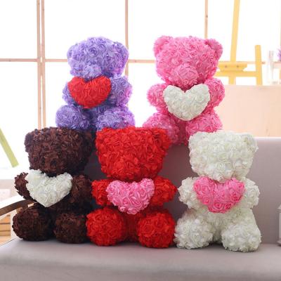 China Eco-Friendly 40Cm Rose Teddy Bear Plush Toy Valentine Teddy Bear Plush Valentines Day Gift for sale