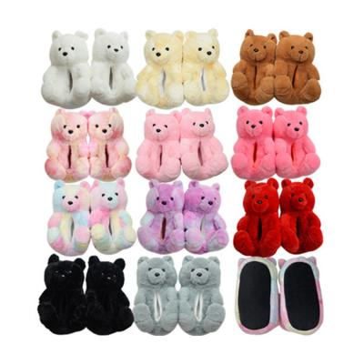 China Fashion Trend Women Plush Fur Teddy Bear Home Slipper For Women Girls for sale