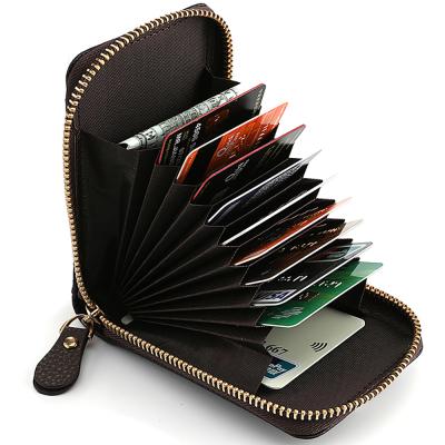 China Multi-Position Wallet Waterproof Male And Female Universal Organ Card Holder PU Leather Clamshell Credit Card Set Slim Bag for sale