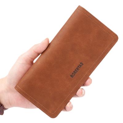 China Retro Long Waterproof Warm Cabin Multifunctional Men's Brand Leather Zipper Wallet for sale