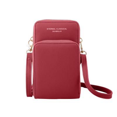 China Korean style long shoulder double-layer zipper women's wallet new factory women's fashion mobile phone messenger single bag women's bag for sale