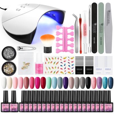 China Fashionable COSCELIA USA Shipping 20 Colors Gel Nail Polish Set Kit Nail Supplies Manicure Sets Art Tools Long Lasting Private Label for sale