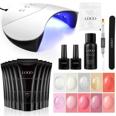 China Fashionable Hot Sale Poly Gel Nail Extension Builder Gel UV Lamp UV Lamp Set OEM Supplies Logo Private Label Manicure Salon for sale