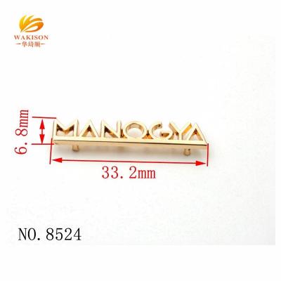 China Metal Letter Designer Metal Labels Fashion Anti-Corrosion Custom Handbag Hardware Metal Letters for sale