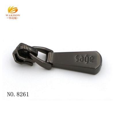 China Manufacturer Nickel Free Solid Metal Zipper Slider Customize Logo Zipper Puller For Handbags for sale