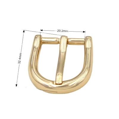 China Custom Brass Color Anti-Corrosion Pin Buckle For Belt Metal Buckle Dog Collar 20MM Metal Gold for sale