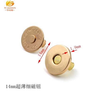 China Wakison Fashion Accessory 14mm Gold Plating Metal Clasp Anti-corrosion Magnetic Button for Purse and Bags for sale