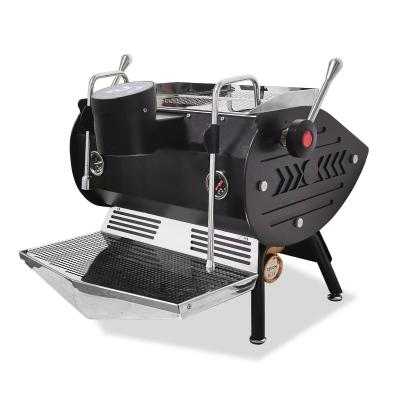 China 6.0L Doppelgruppe Halbautomatische kommerzielle Espresso-Kaffeemaschine Cappuccino-Hersteller zu verkaufen