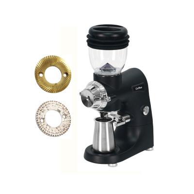 China 75mm Burr Grinders Titanium Plated Electric Coffee Bean Grinder for Cappuccino Latte for sale