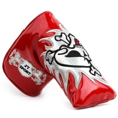 China Durable PU Leather Embroidery Headcover Customized Putter Golf Head Covers for sale