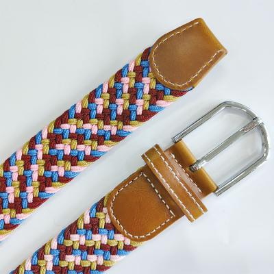 China Wholesale High Quality Casual Braided Belt HANJUN Stretch Elastic Woven Elastic Braided Adjustable Women's Belt for sale