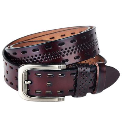 China Pin Alloy Buckle Men's Genuine Leather Belt Adjustable Genuine Custom Business Belt in PU Zinc Leather for sale