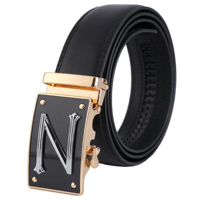 China Custom Made Ratchet Leather Top Full Grain Cowhide Quality Genuine Leather Belt For Men for sale