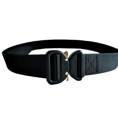 China Custom Made High Quality Army Police Buckle High Quality Black Male Nylon Tactical Belt Duty Belt for sale