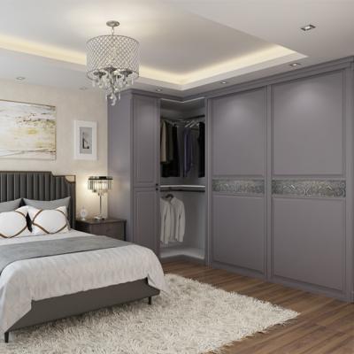 China PANEL Foshan Factory Customized Furniture Bedroom Sliding Wardrobe for sale