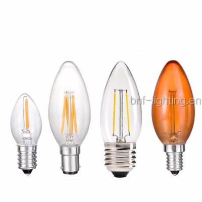 China Hotel C7 0.5w 1w 2w edison transparent frosted candle led bulb for sale