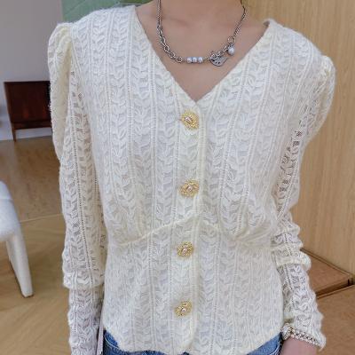 China Anti-wrinkle [6229] lace up bottoming shirt with a new small shirt explosion style lace bottoming shirt women for sale