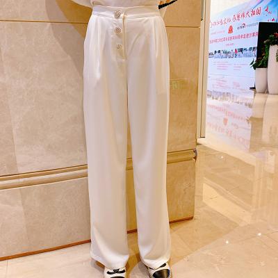 China Anfeiouna Women's Pile Wide Leg Trouserspants Women's Fashion 2021 Autumn High Waist Breathable Pants for sale