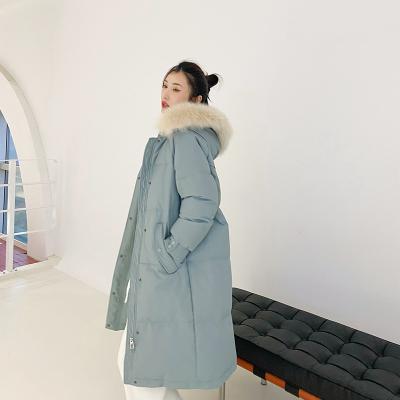 China Anfeiouna Stylish Women's Viable Winter Coats Big Fur Collar Thick Stripper Jacket Long Slim Casual Down Jacket for sale