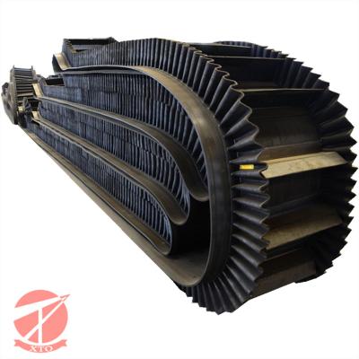 China Impact Resistance Rubber Multi Ply Textile Corrugated Sidewall Conveyor Belt for sale