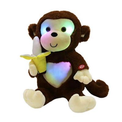 China Promotional Or Gift Cute Stuffed Toy Monkey Light Up Plush Toy With A Banana for sale