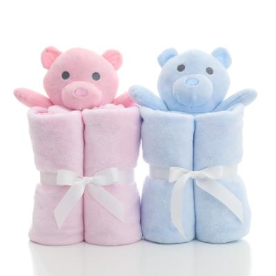 China Promotional or Gift Blanket Baby Flannel Baby Towel Plush Soft Toy Cartoon Soothing Toys for sale