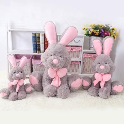 China Realistic Gray Fluffy Plush Rabbit Pet Rabbit Promotional Or Gift Soft Toy for sale