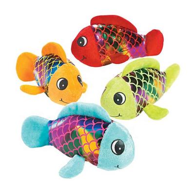 China Promotional or gift custom red swimming nemo tropical clown moving soft fish shaped pet plush fish toy DOLL for sale