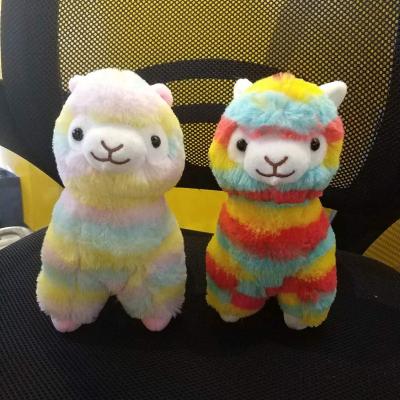 China Soft Colorful Animal Doll Rainbow Sheep Alpaca Plush Toys Promotional Or Gift Cute Doll for sale