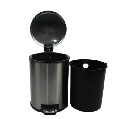 China Sustainable Indoor Home Kitchen Foot Pedal Trash Can Modern Stainless Steel Waste Bin for sale