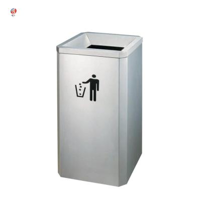 China Outdoor Advertising Sustainable Trash Bin Best Selling Stainless Steel Public Waste Garbage Bin Can for sale