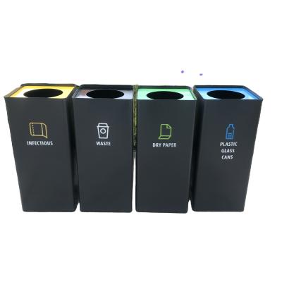 China Sustainable Separate Recycling Eco Friendly Waste Bin Recycling Bin 4 Compartments Bin for sale