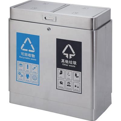 China China Fashion Sustainable Outdoor Stainless Steel Waste Bin Garden Creative Steel Trash Bin for sale