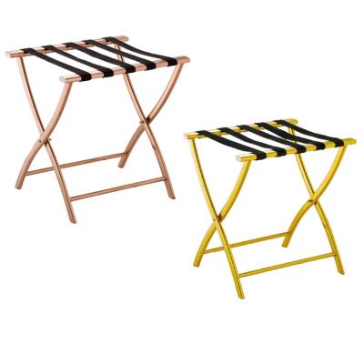 China Asian factory wholesale stainless steel hotel folding luggage rack for sale