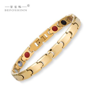 China Wholesale Popular Pure Titanium Magnetic Women's Health Germanium Bracelet Negative Ion + Health Japanese Style for sale