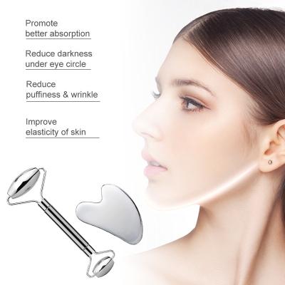 China Hot Sale Wholesale Anti Wrinkle Skin Care Face Lift Stainless Steel Face Roller Anti Aging Set for sale