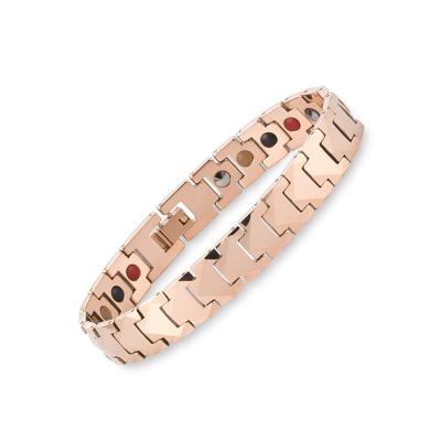 China Wholesale Jewellrty Rose Gold Tungsten Bracelets For Men And Women Magnetic Tungsten Steel+Negative Ion New Korean Healthy Health for sale